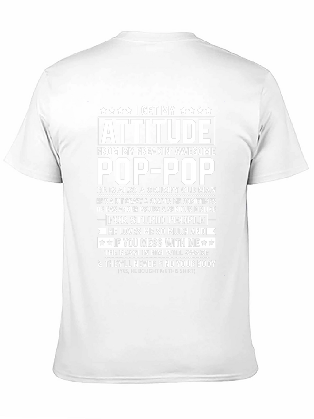Attitude From Pop-Pop Funny Graphic T-Shirt