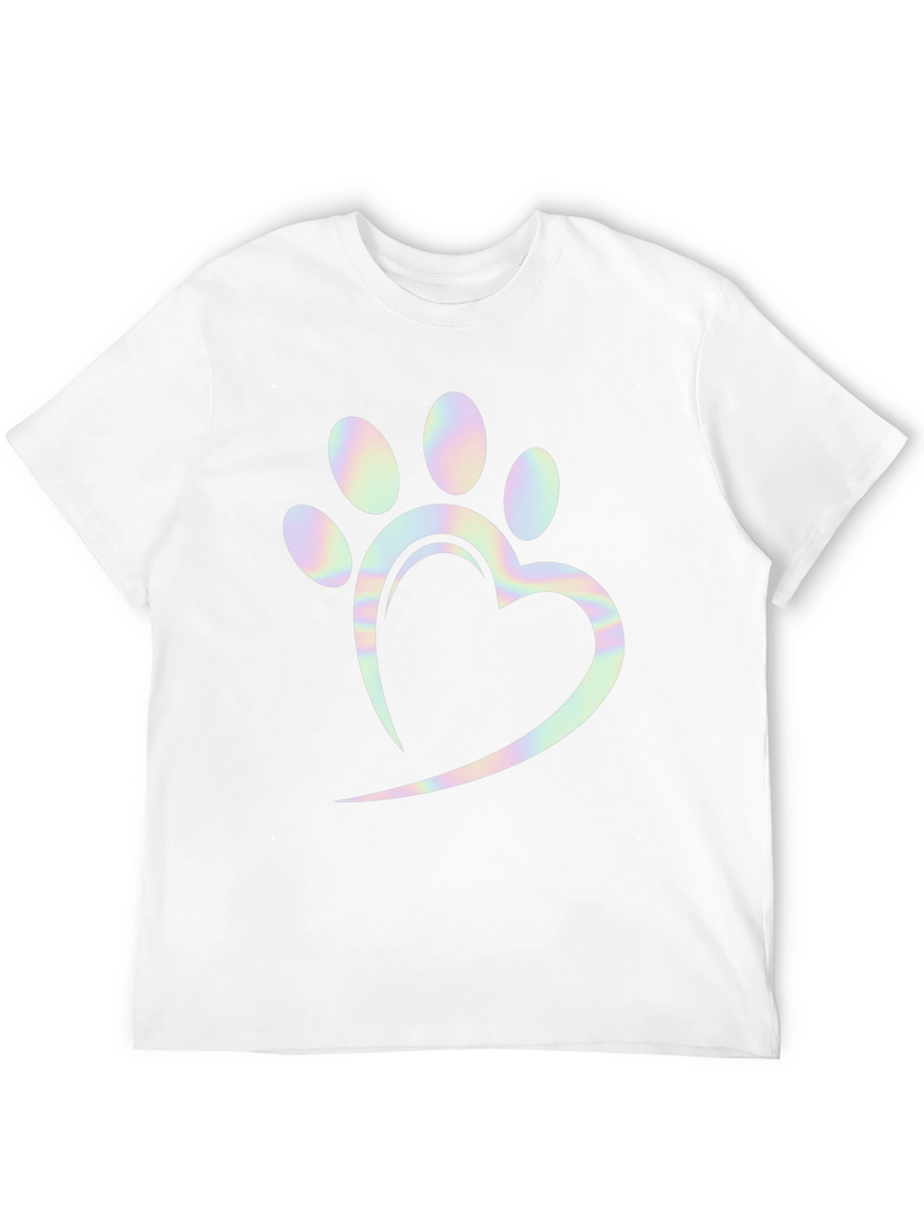 Paw Print Heart Graphic Tee - Trendy Casual Shirt