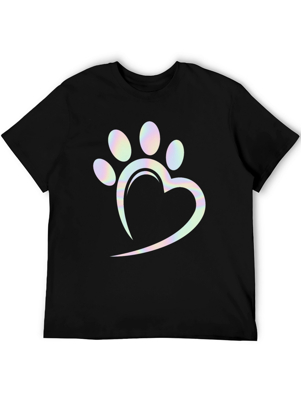 Paw Print Heart Graphic Tee - Trendy Casual Shirt