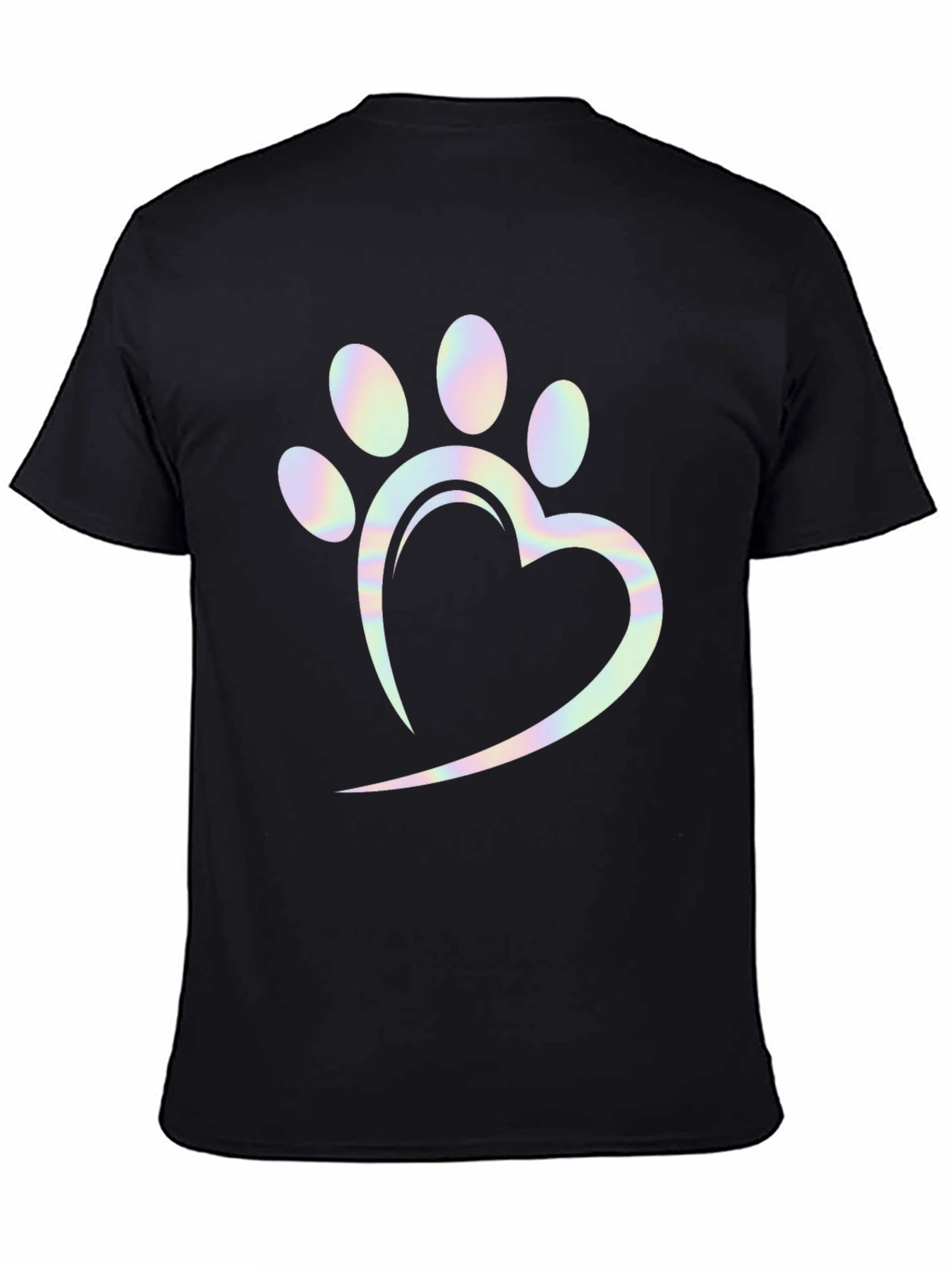 Paw Print Heart Graphic Tee - Trendy Casual Shirt