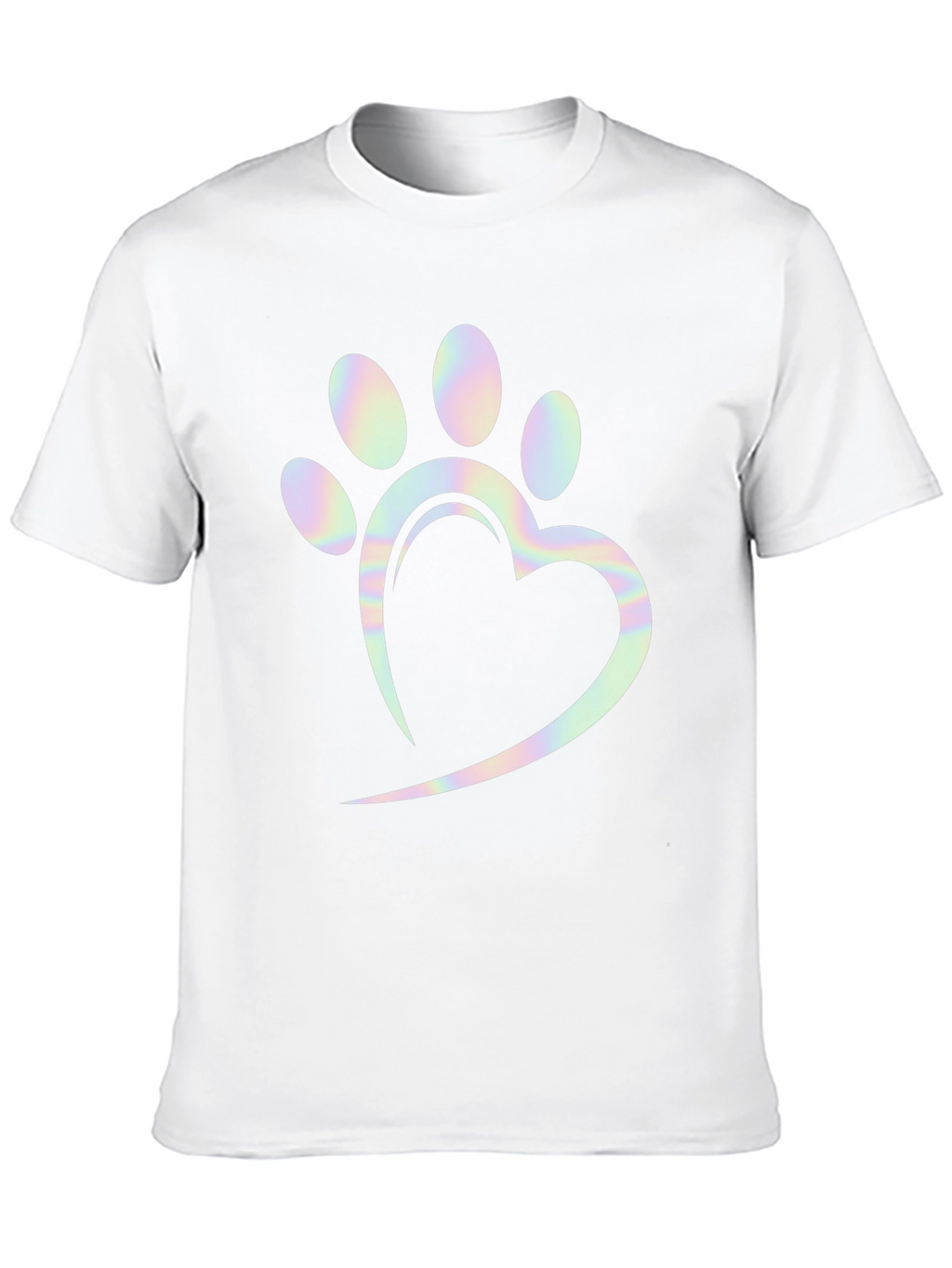 Paw Print Heart Graphic Tee - Trendy Casual Shirt