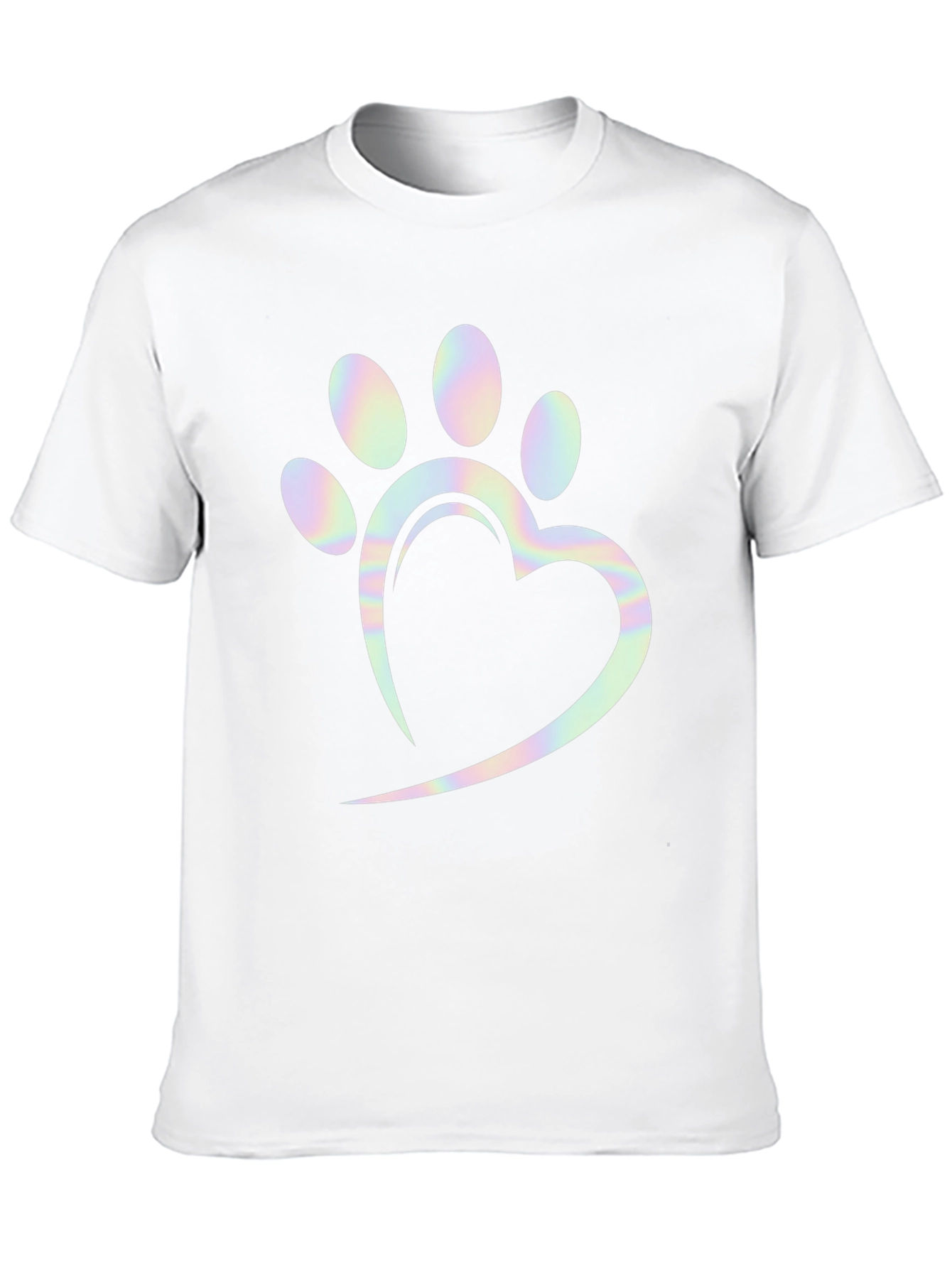 Paw Print Heart Graphic Tee - Trendy Casual Shirt