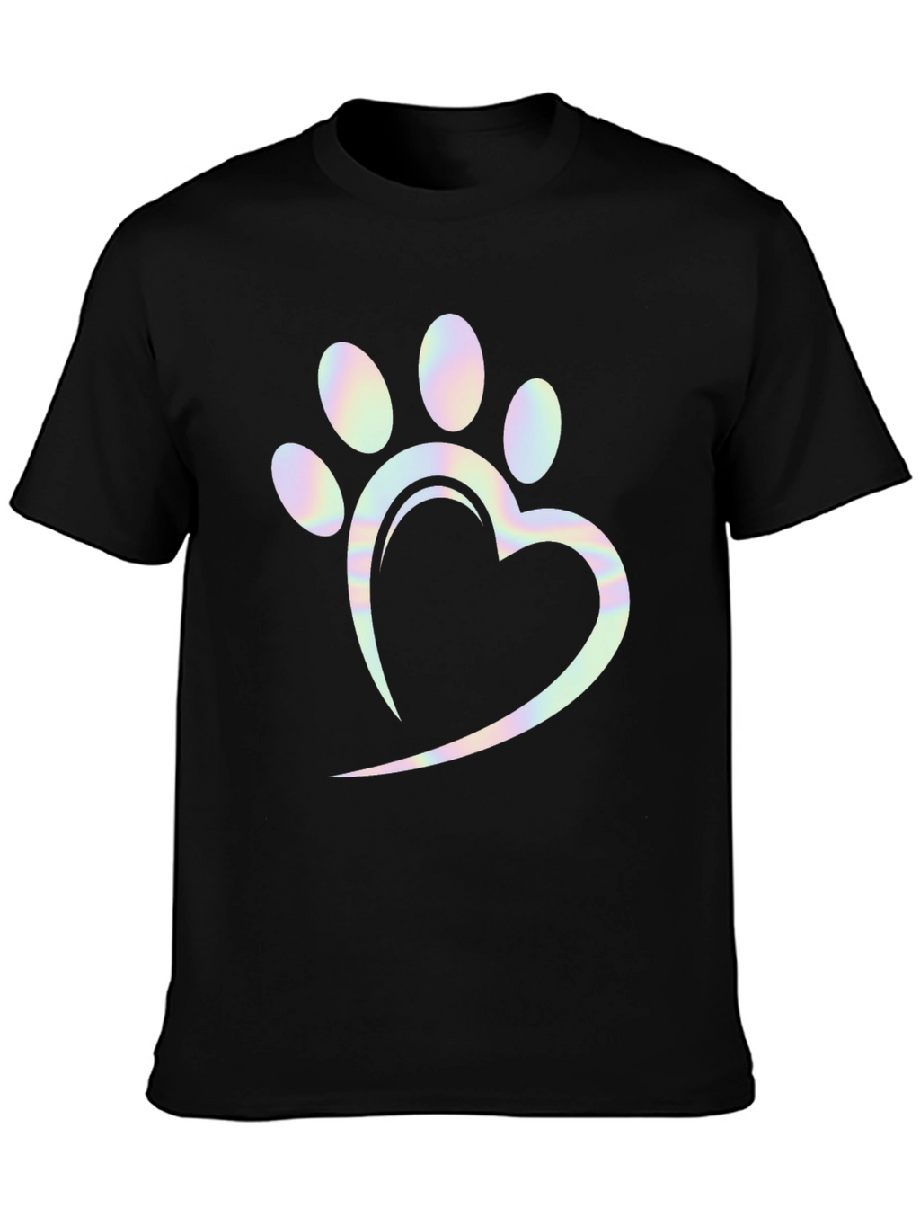 Paw Print Heart Graphic Tee - Trendy Casual Shirt