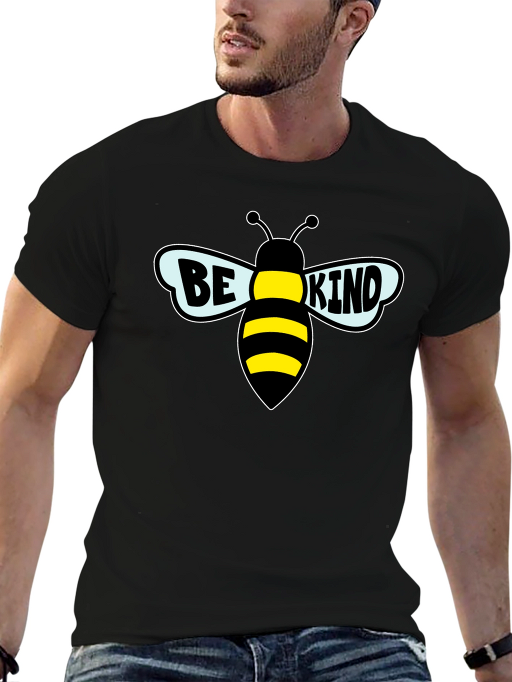 Be Kind Bee Graphic Black T-Shirt