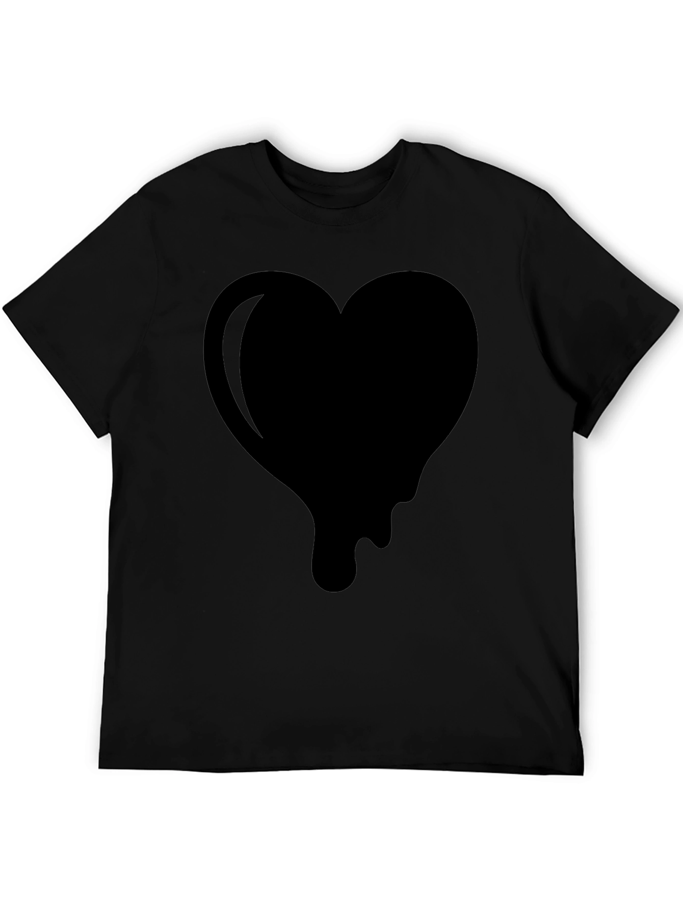 Dripping Heart Graphic Tee - Modern Black Shirt