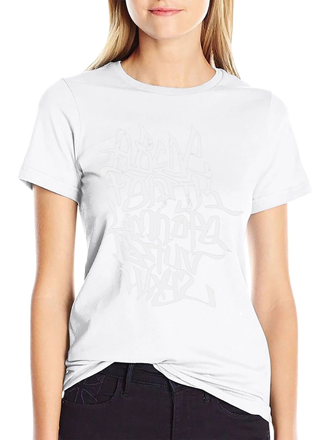 Abstract Alphabet Graphic Tee - Black