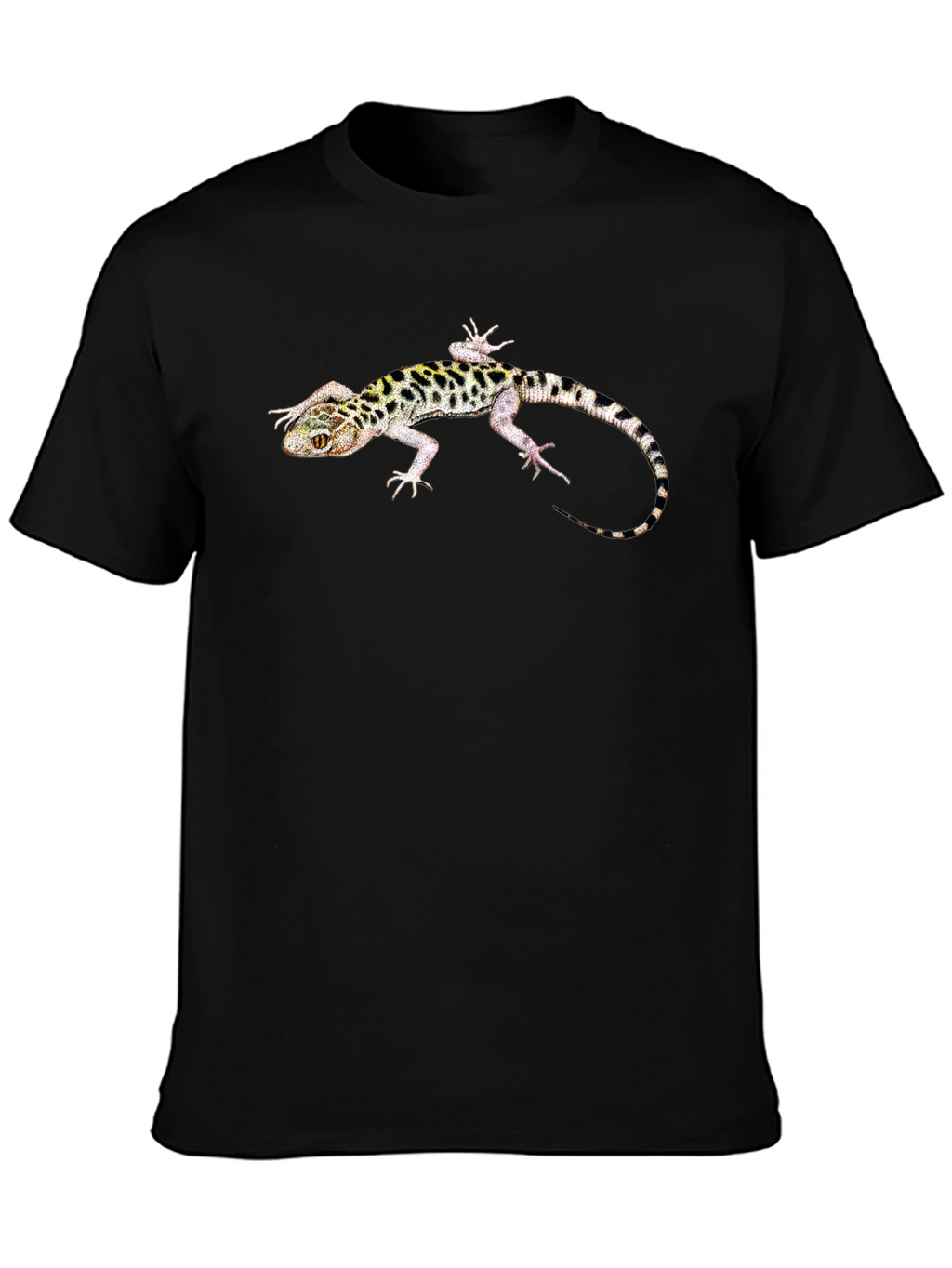 Gecko Print Mens Black T-Shirt