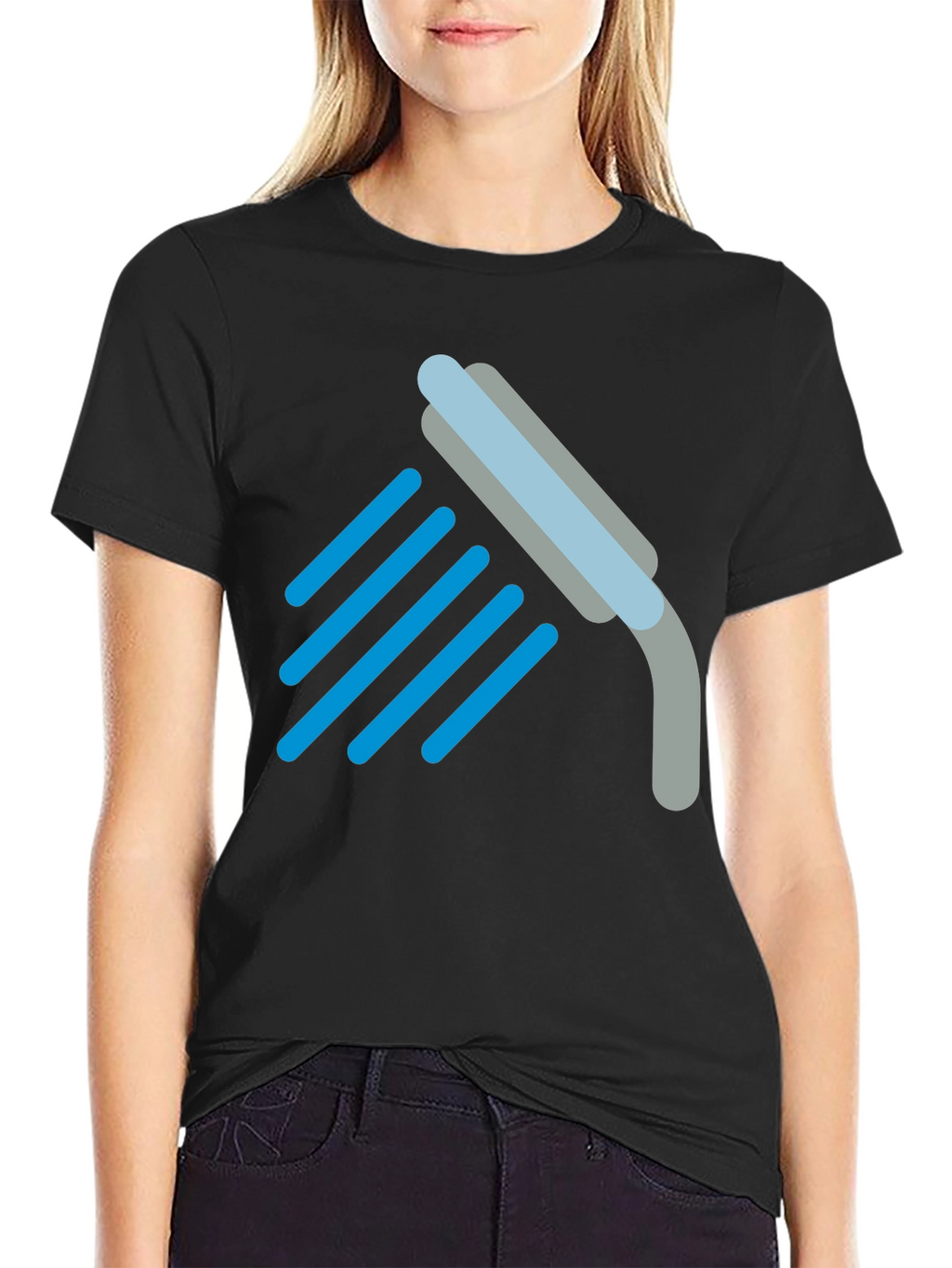 Shower Icon Black T-Shirt - Clean Comfort