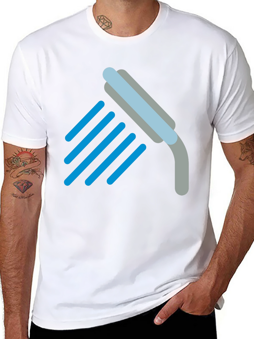 Shower Icon Black T-Shirt - Clean Comfort