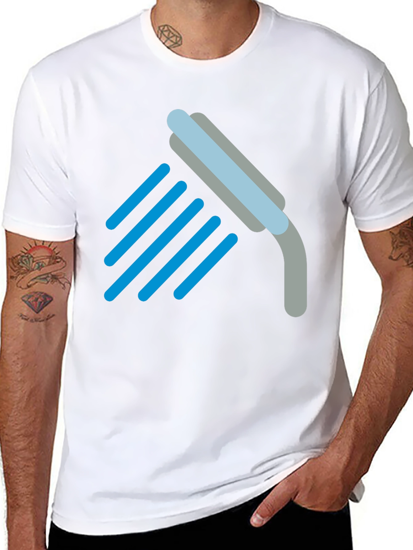 Shower Icon Black T-Shirt - Clean Comfort