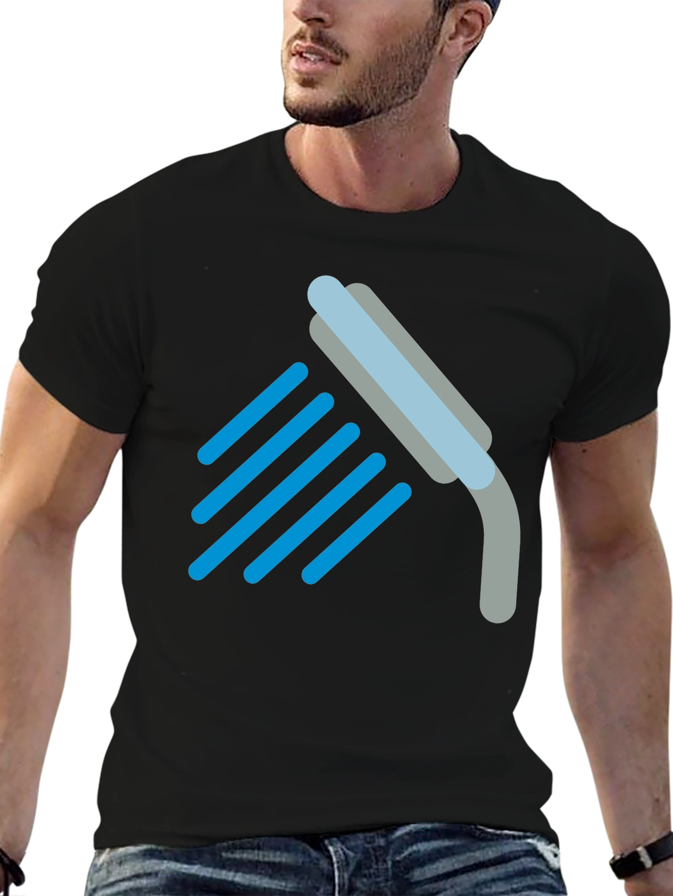 Shower Icon Black T-Shirt - Clean Comfort