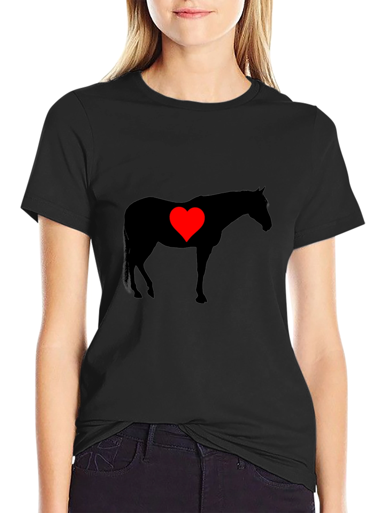 Horse Heart Silhouette Graphic T-Shirt
