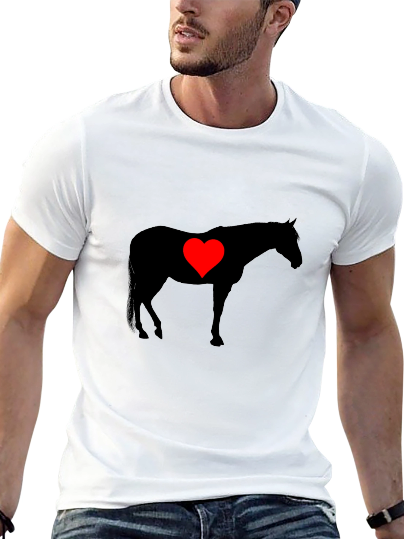 Horse Heart Silhouette Graphic T-Shirt