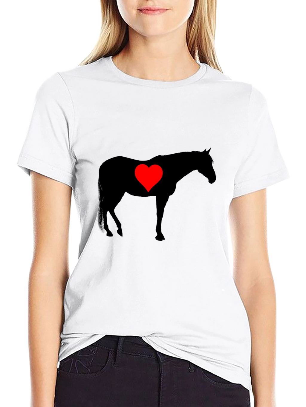 Horse Heart Silhouette Graphic T-Shirt