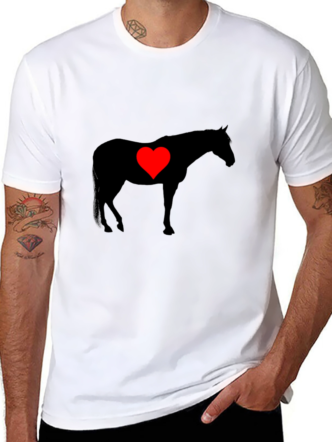 Horse Heart Silhouette Graphic T-Shirt