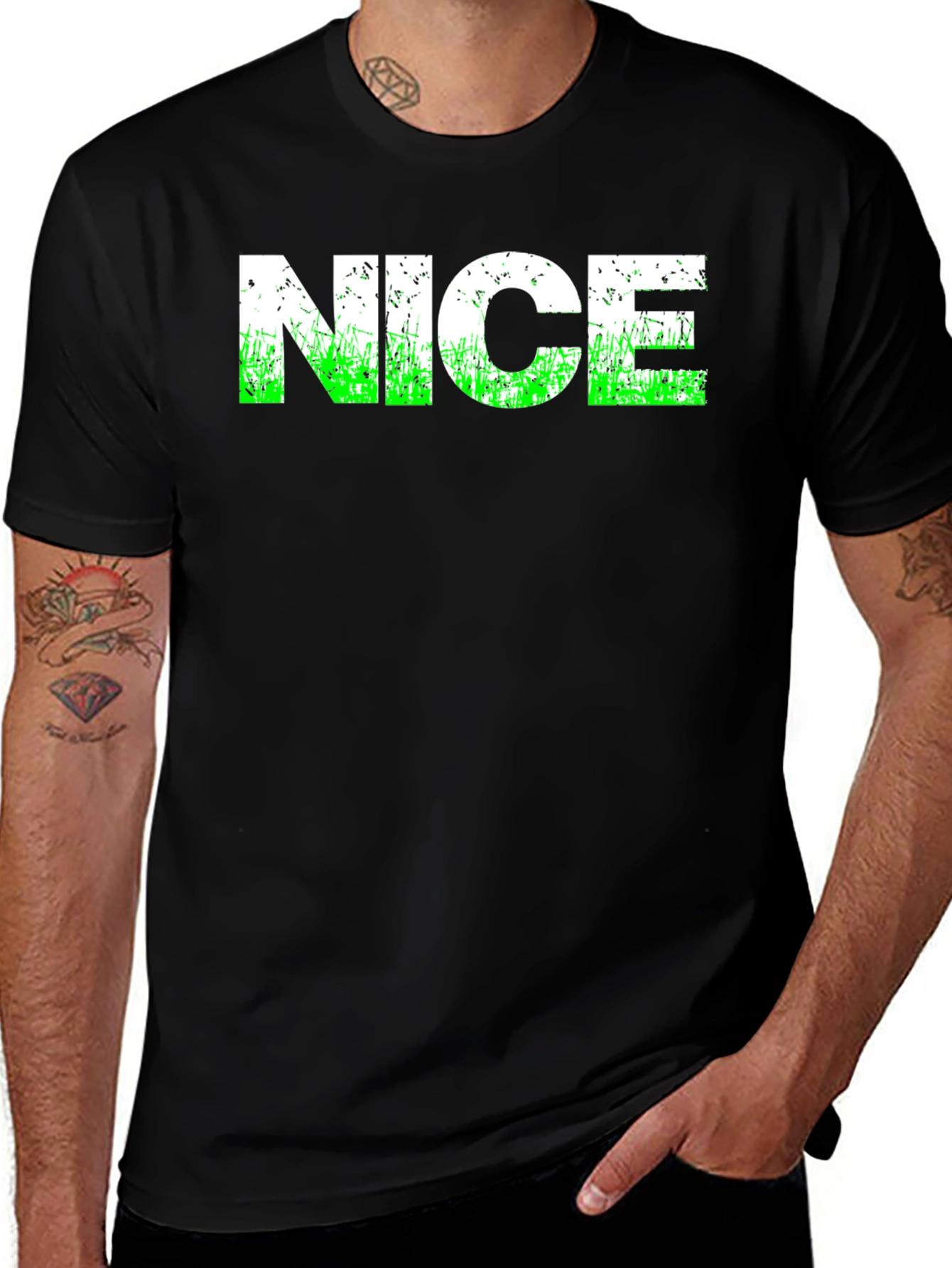 NICE Graphic Tee - Black Cotton T-Shirt