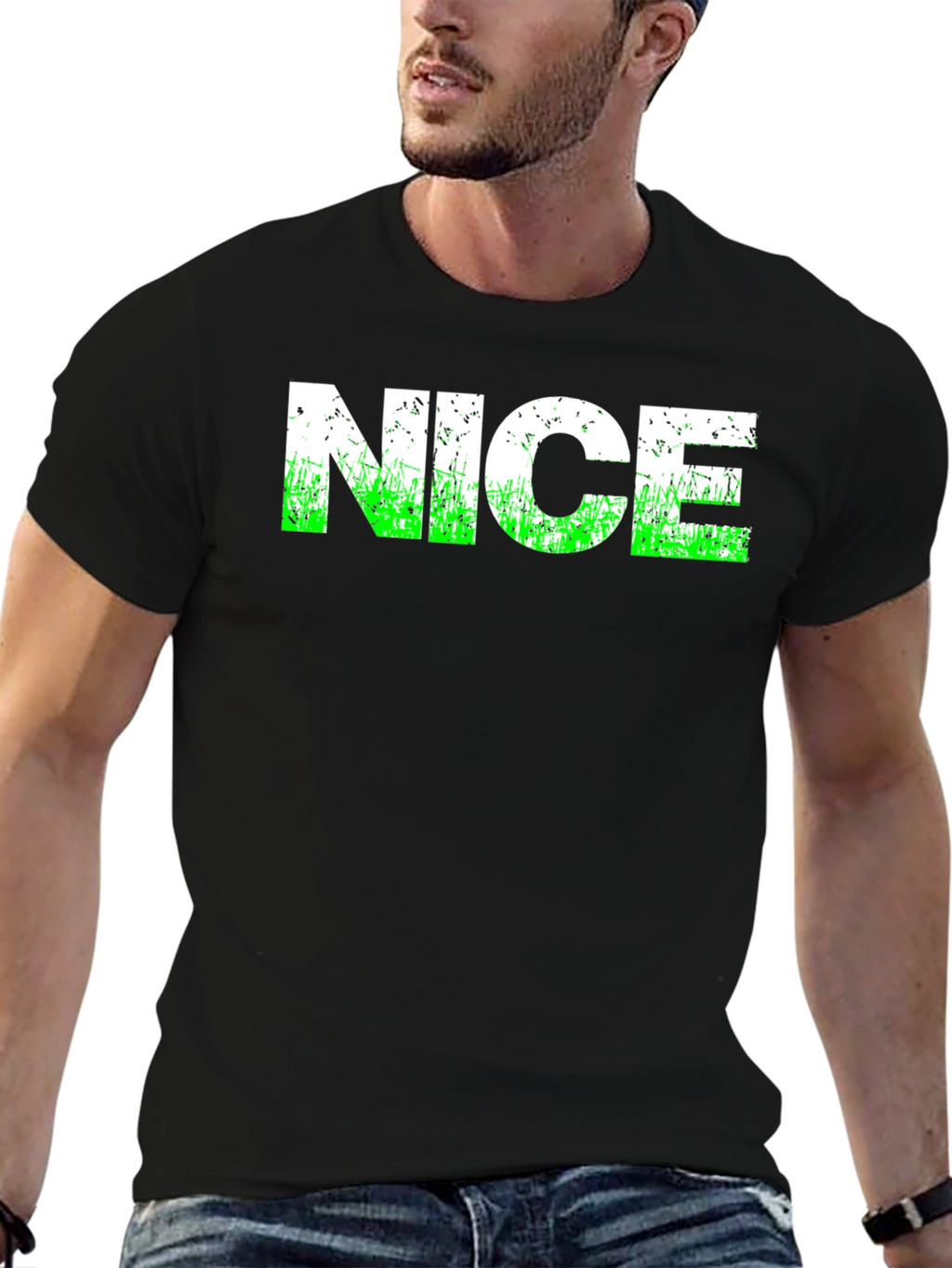 NICE Graphic Tee - Black Cotton T-Shirt
