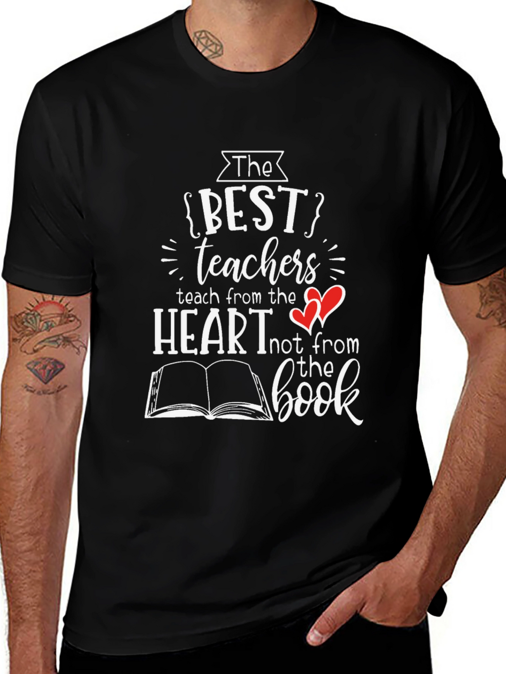 Best Teachers Heart Book T-Shirt