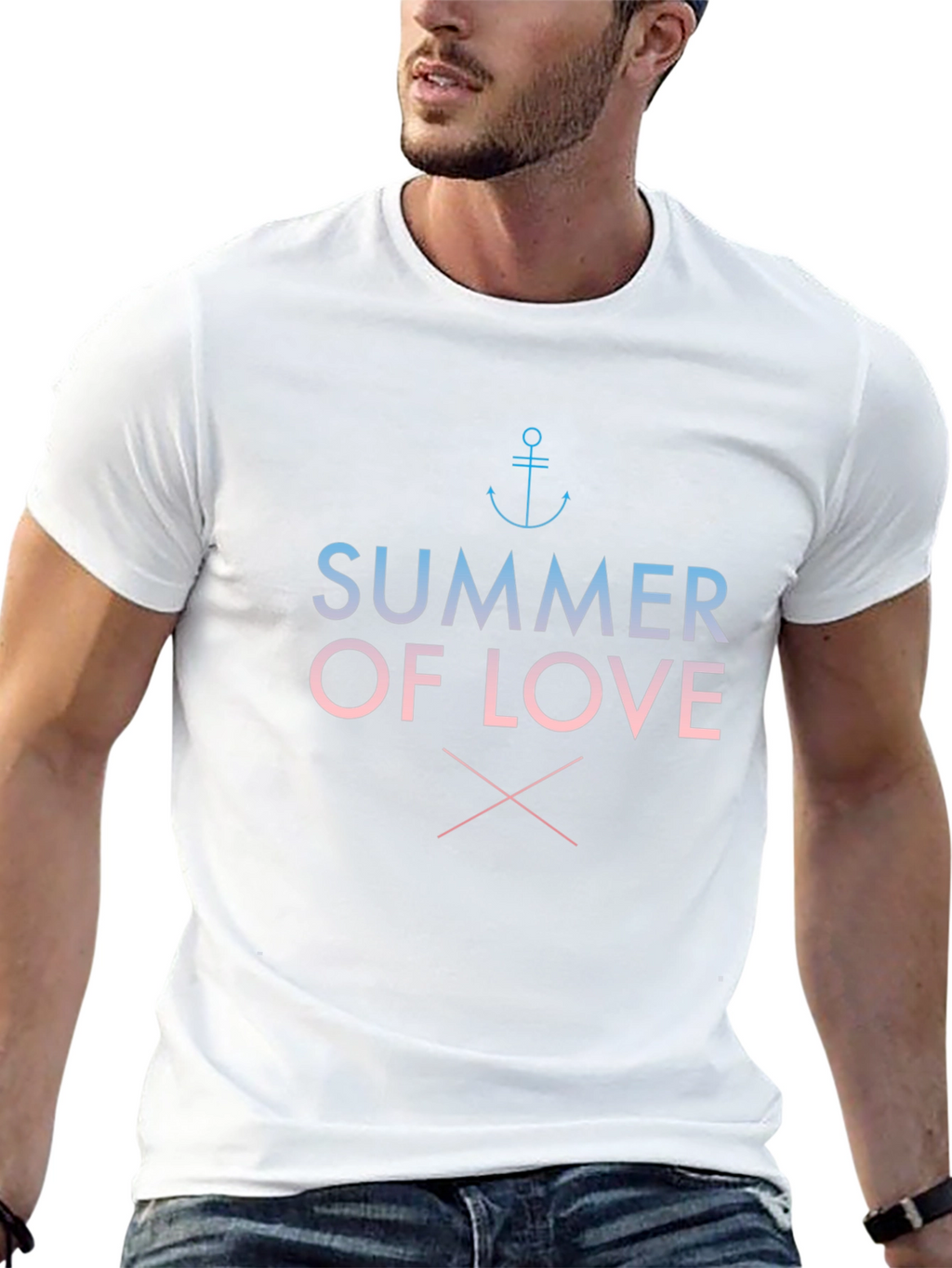 Summer of Love Graphic Tee - Black Cotton Blend