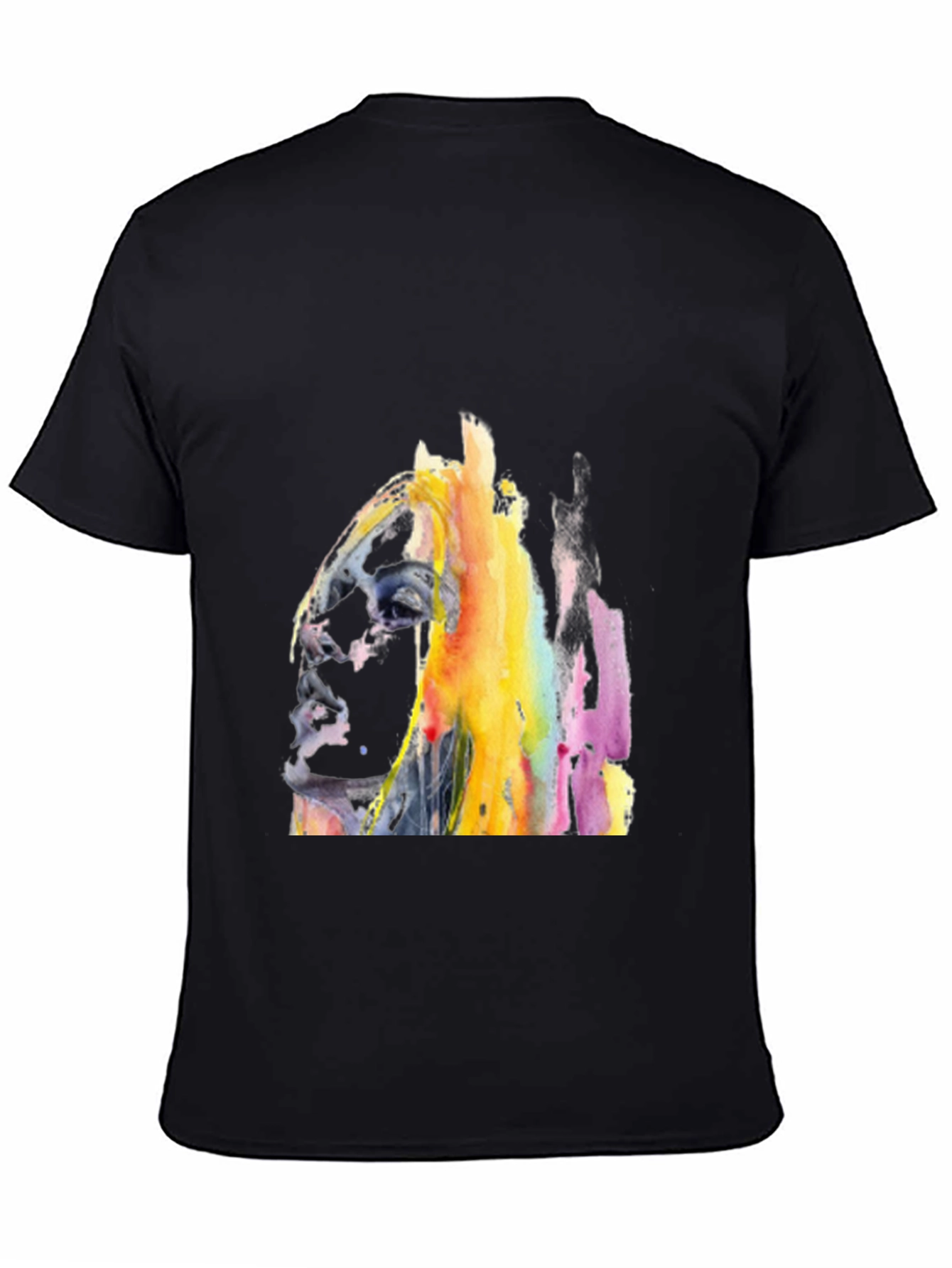 Abstract Watercolor Horse Graphic T-Shirt