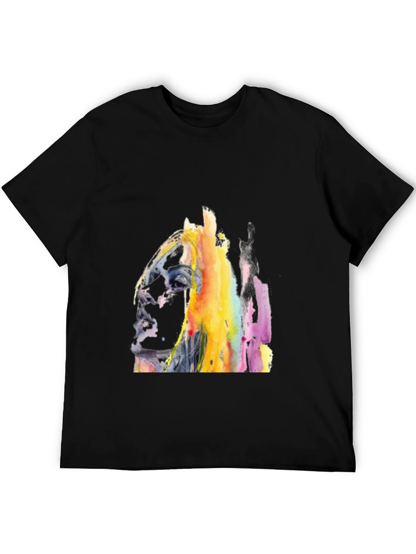 Abstract Watercolor Horse Graphic T-Shirt