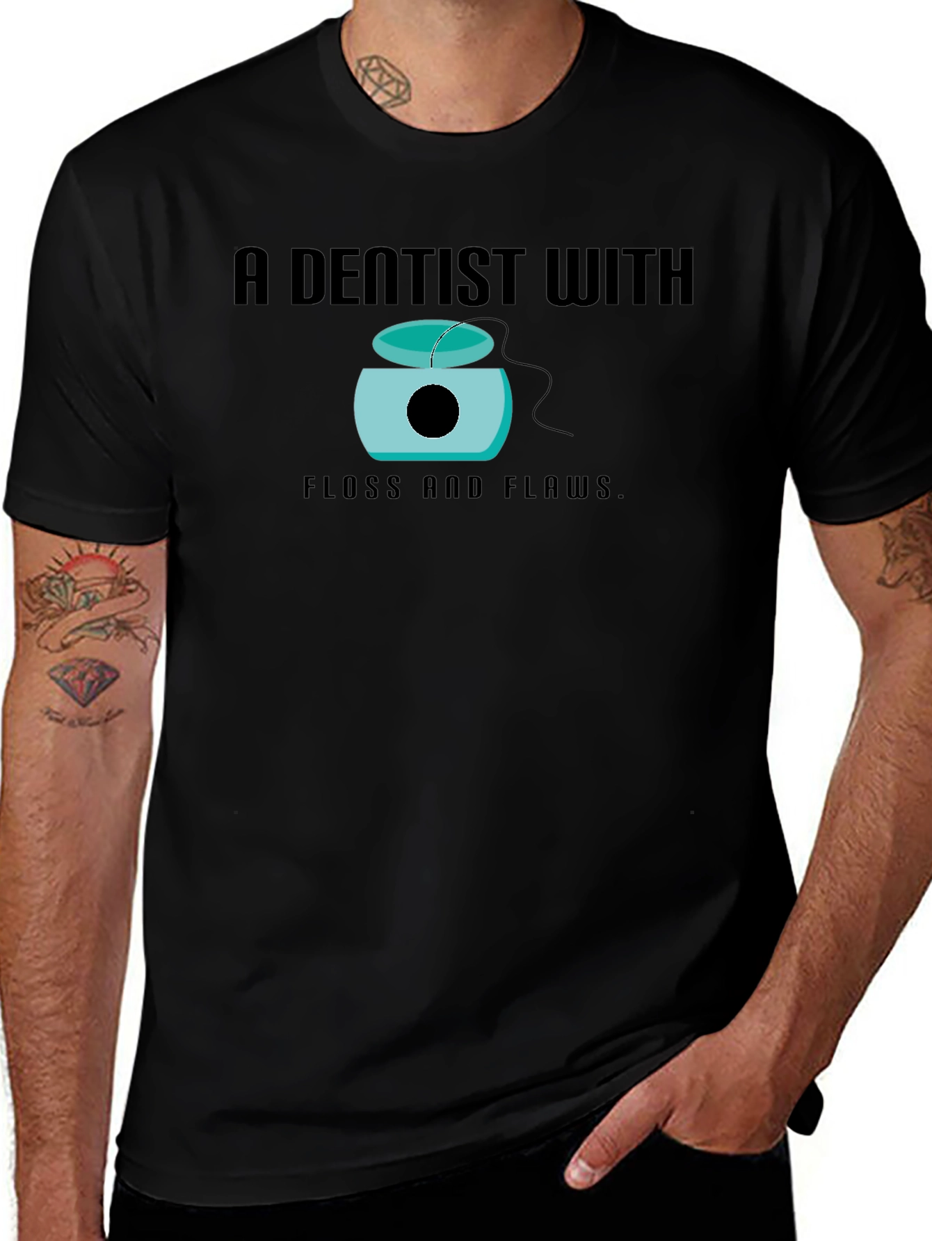 Dentist With Floss and Flaws Graphic Tee