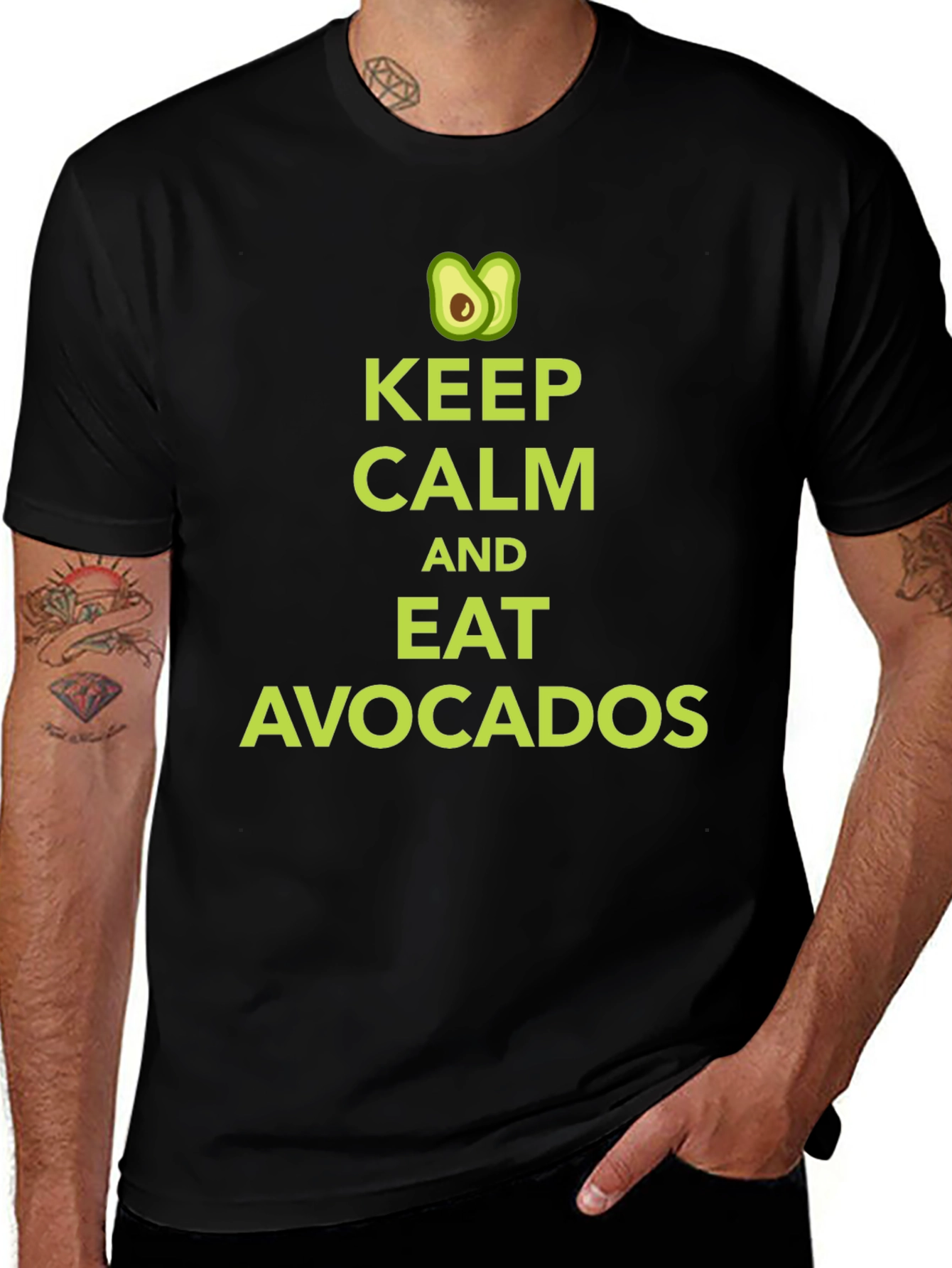 Keep Calm & Eat Avocados Black Graphic Tee