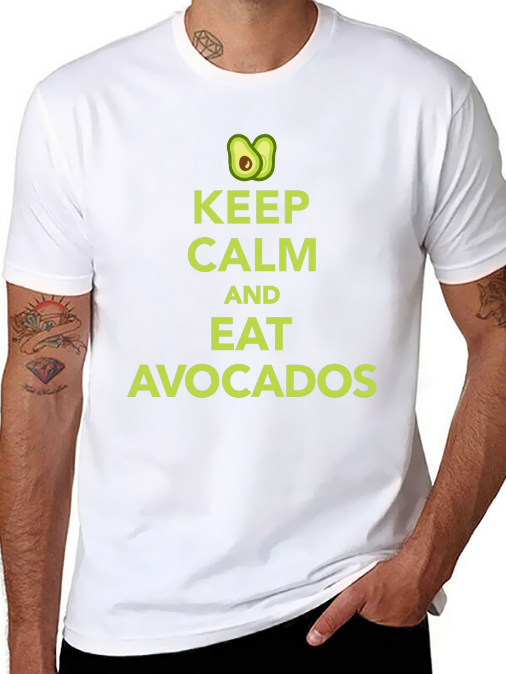 Keep Calm & Eat Avocados Black Graphic Tee
