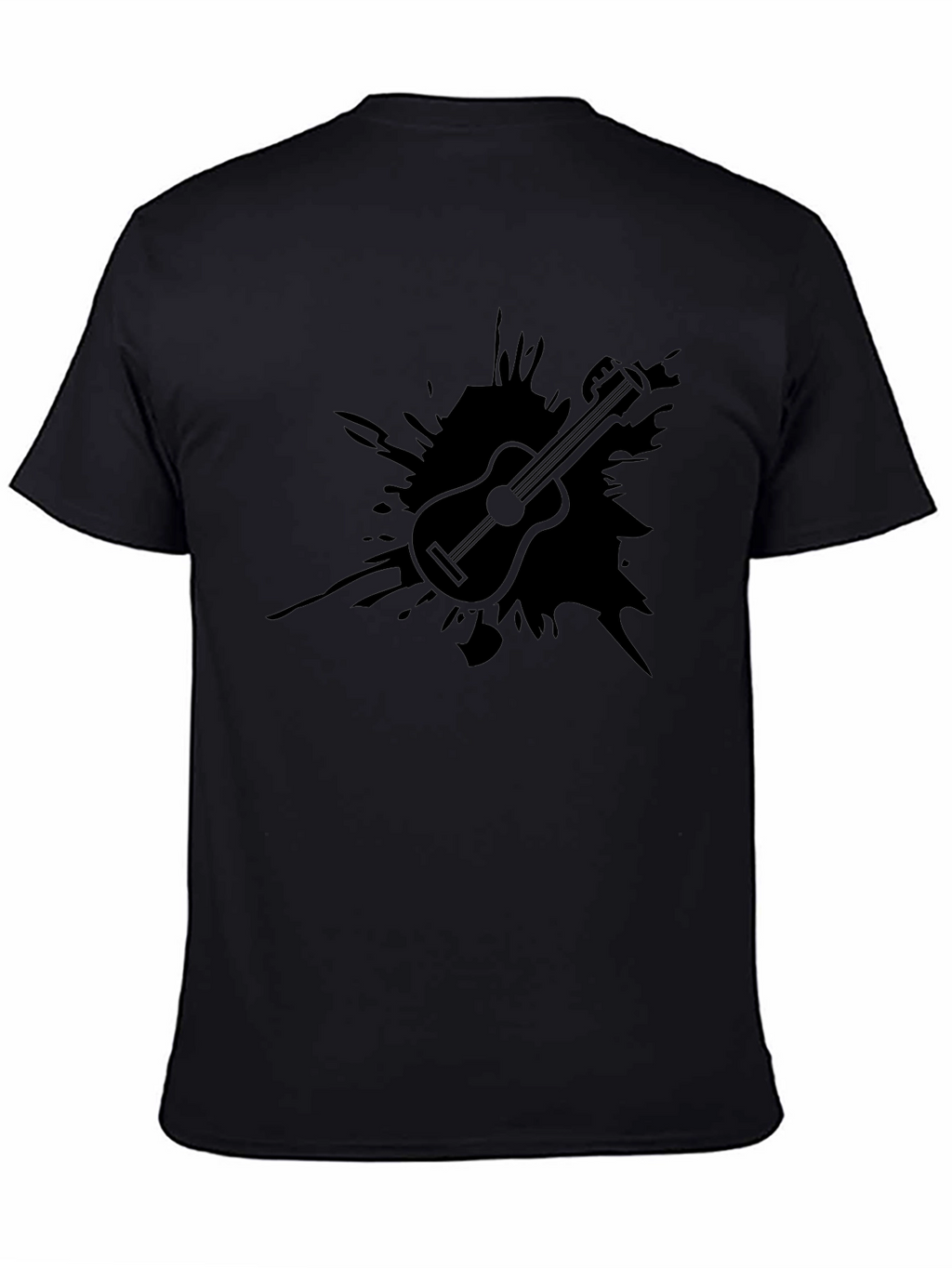 Guitar Splash T-Shirt - Black Graphic Tee