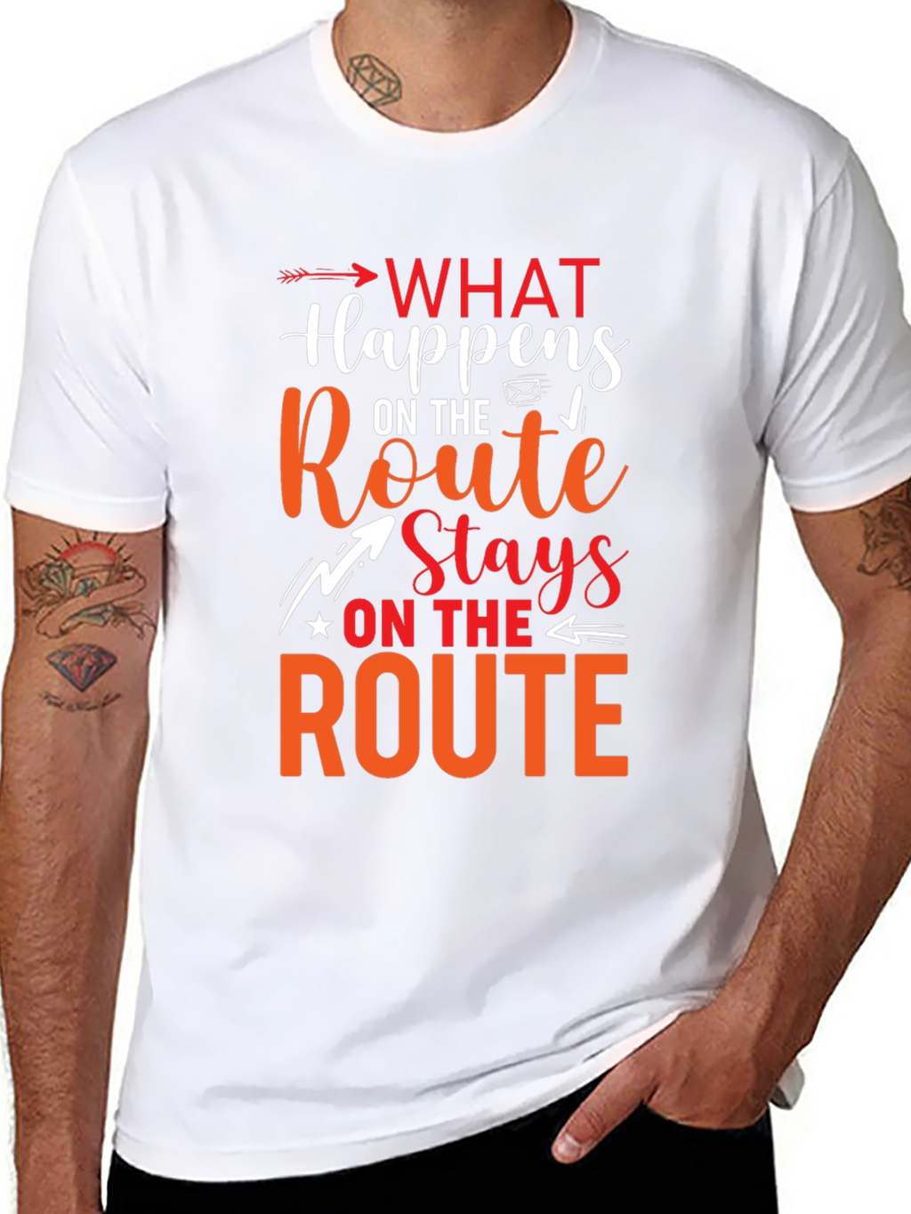 What Happens On The Route Stays Graphic T-Shirt