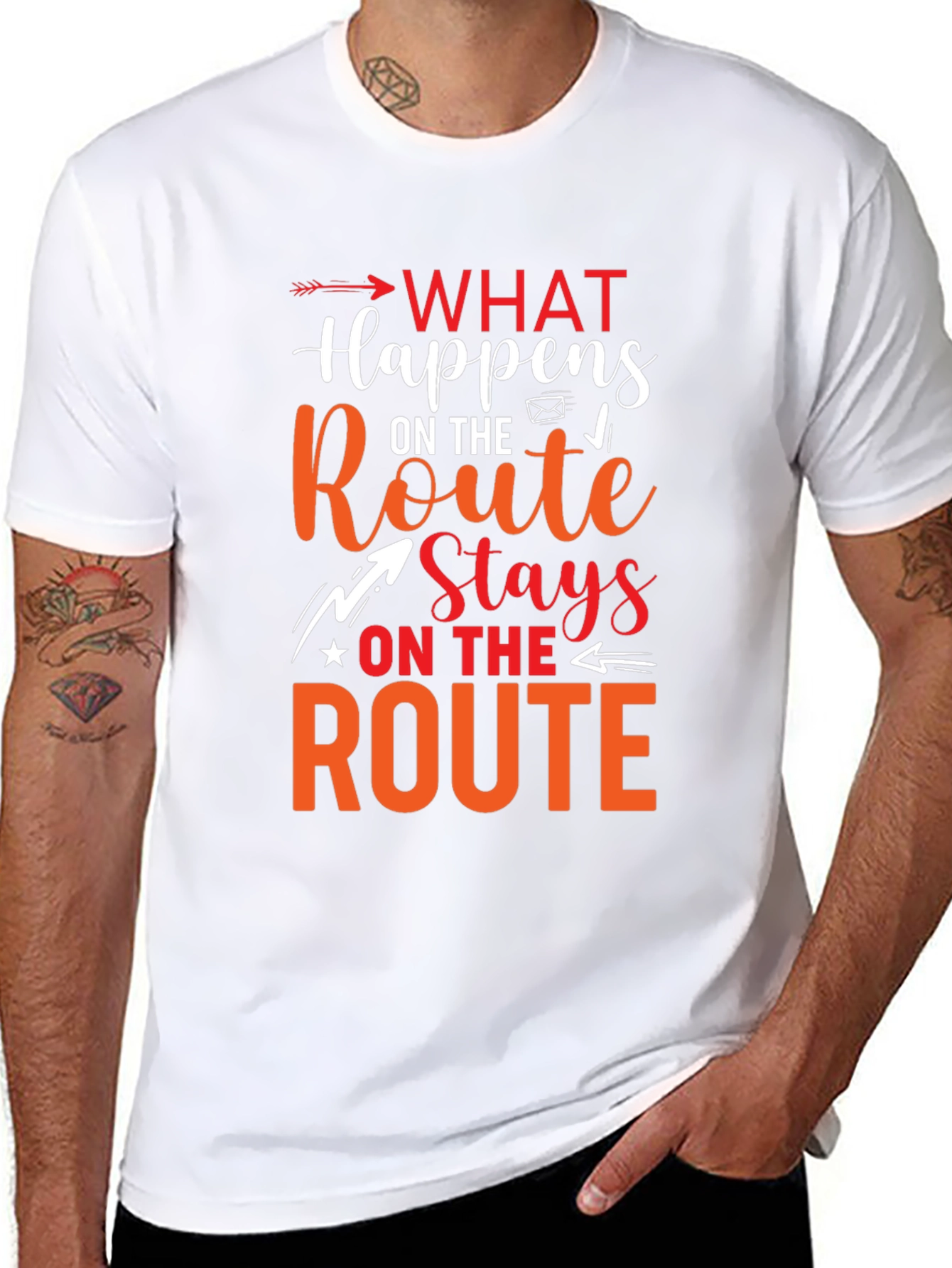 What Happens On The Route Stays Graphic T-Shirt