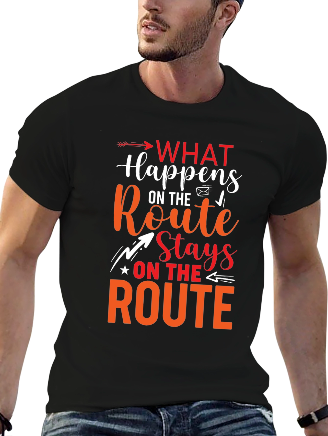 What Happens On The Route Stays Graphic T-Shirt