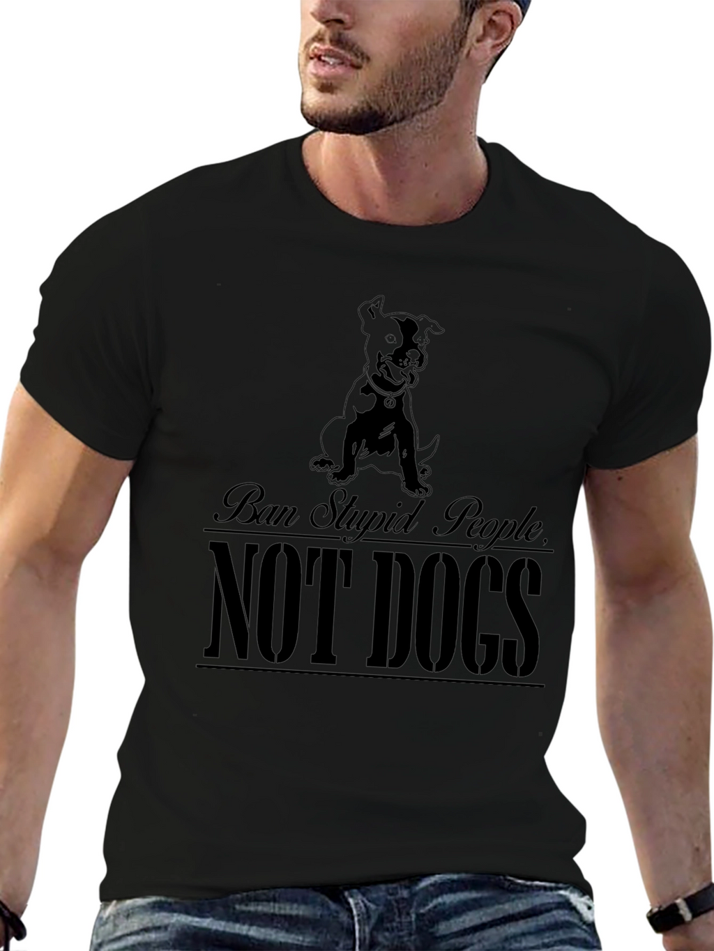 Ban Stupid People Not Dogs Graphic T-Shirt