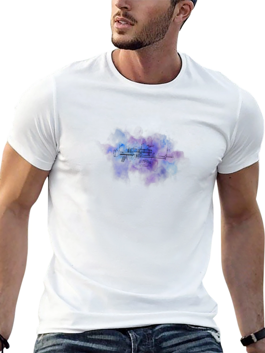 Abstract Urban T-Shirt - Mens Black Crew Neck