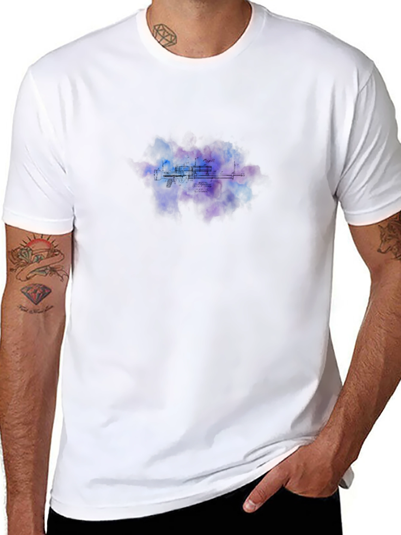 Abstract Urban T-Shirt - Mens Black Crew Neck