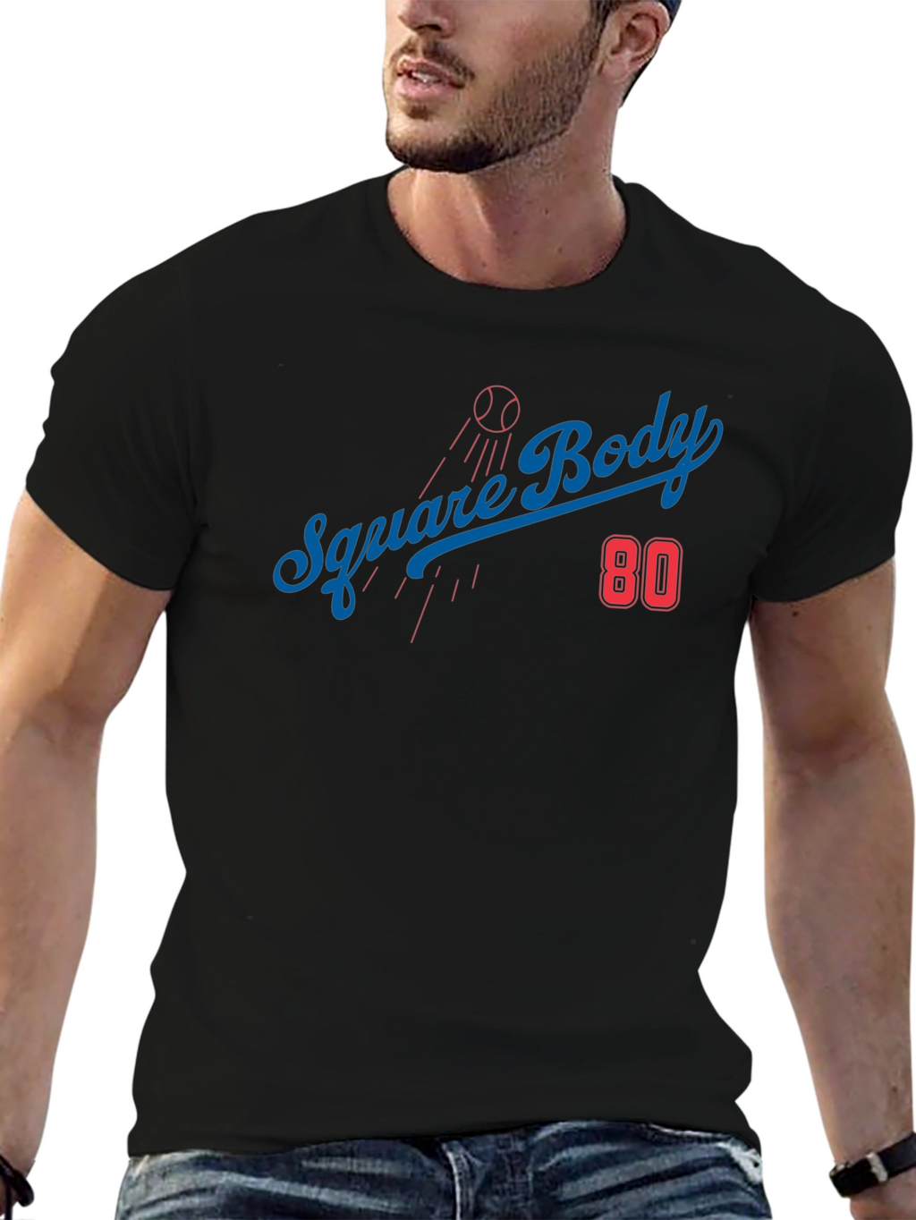 Square Body 80 T-Shirt - Baseball Inspired Graphic Tee