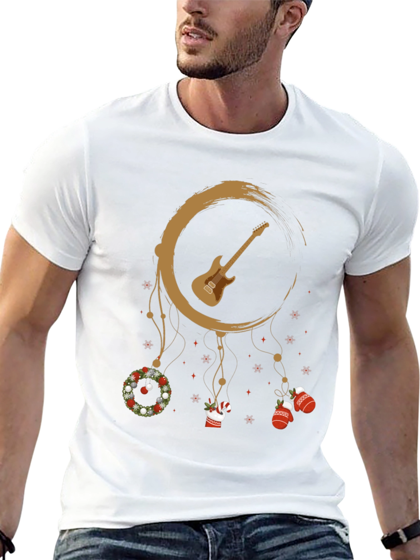 Guitar Christmas Dreamcatcher T-Shirt