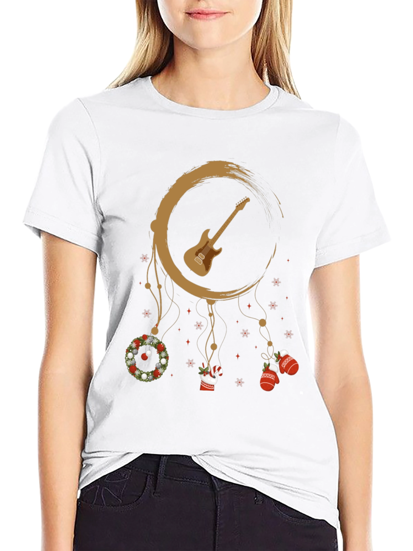 Guitar Christmas Dreamcatcher T-Shirt