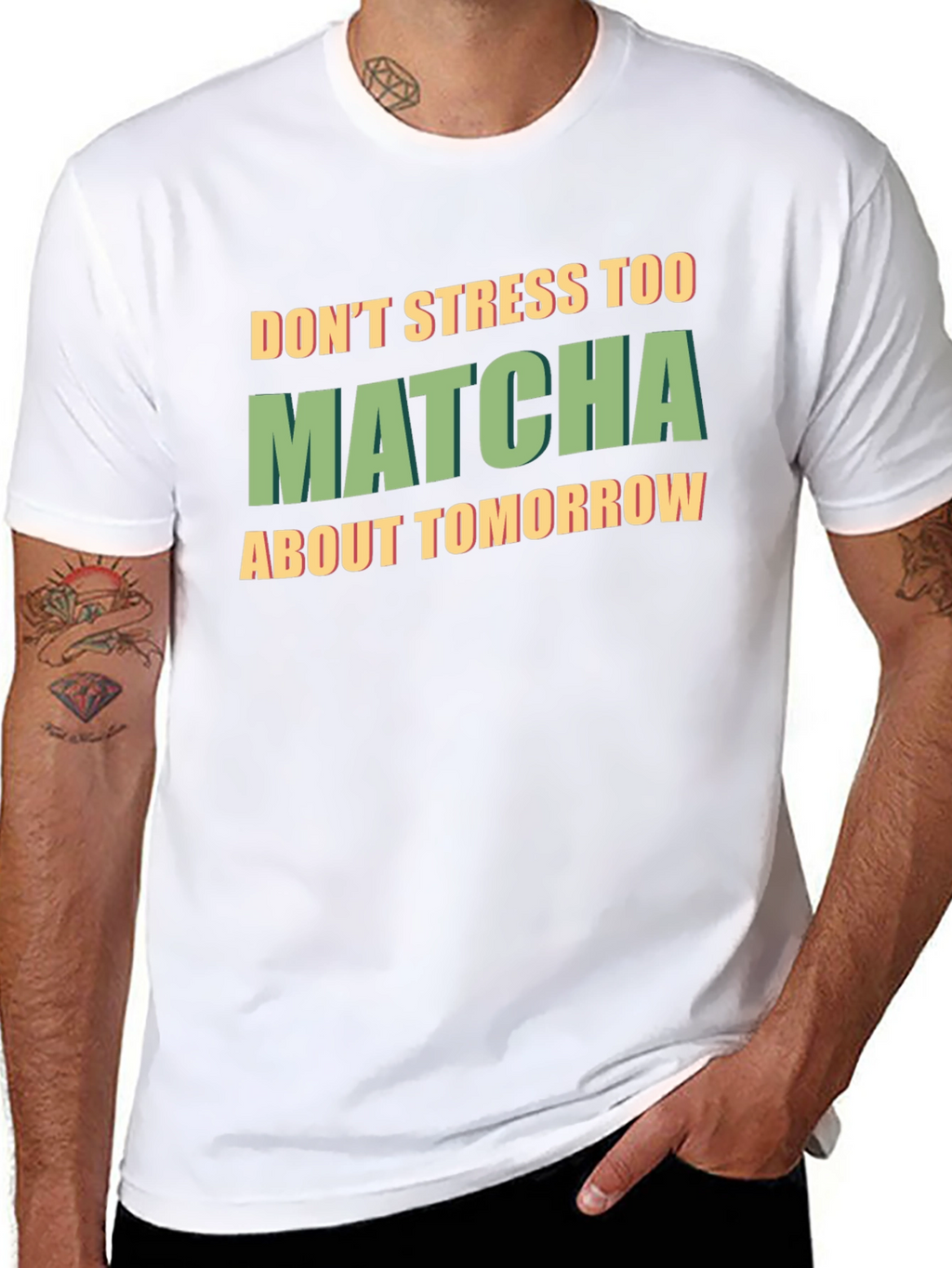Dont Stress Too Matcha Black T-Shirt