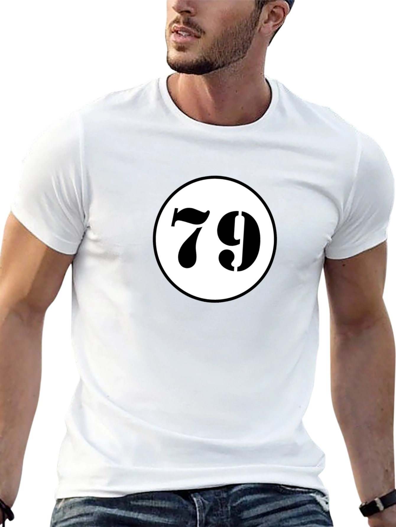 Lucky 79 Graphic Tee - Black Cotton T-Shirt