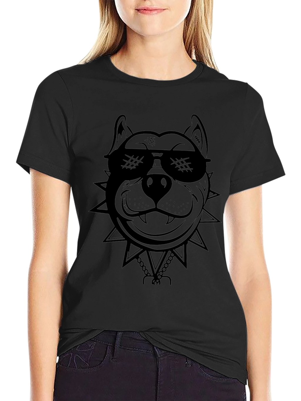 Cool Dog Graphic Tee - Black