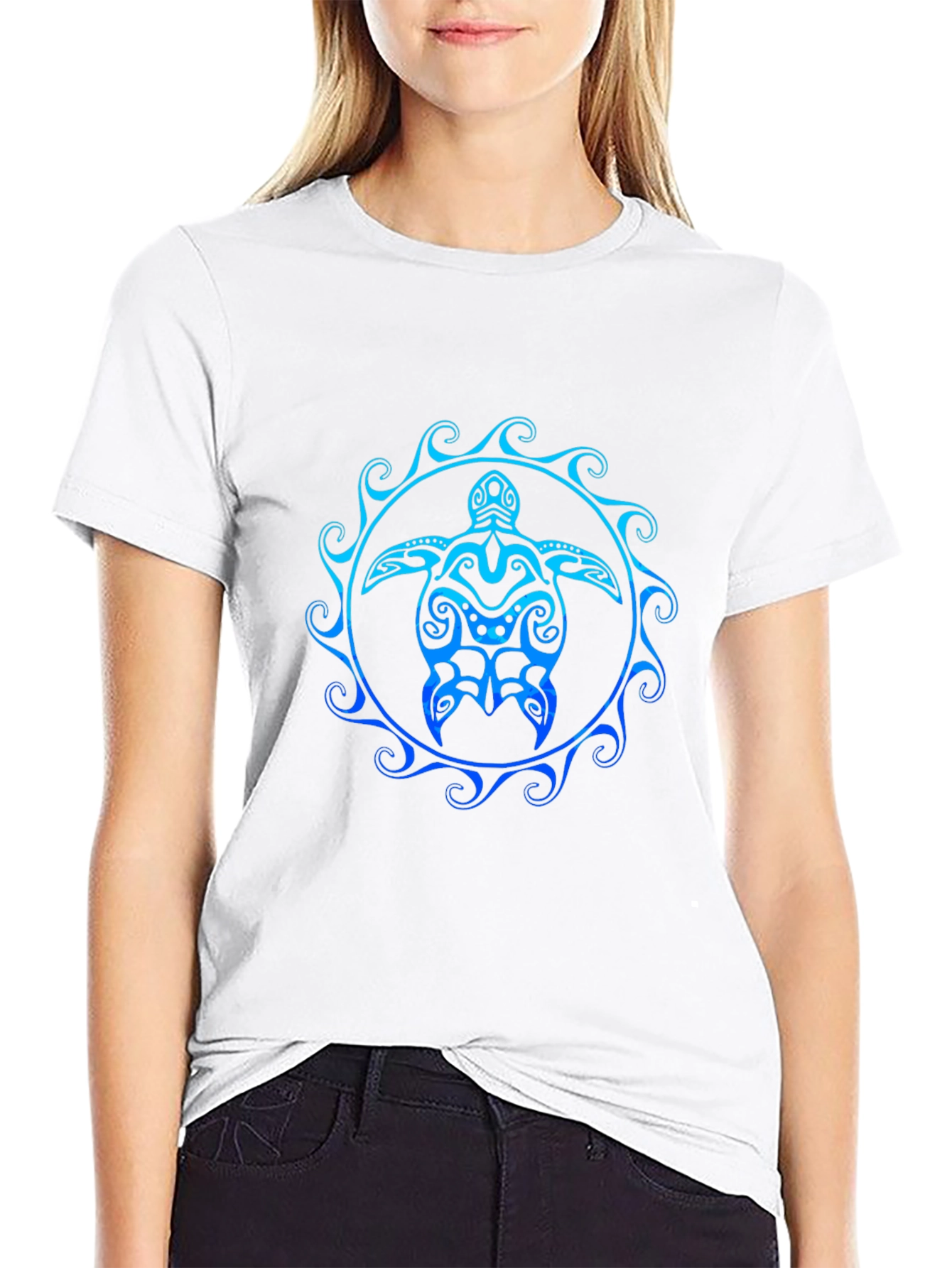 Tribal Turtle Graphic Tee - Black