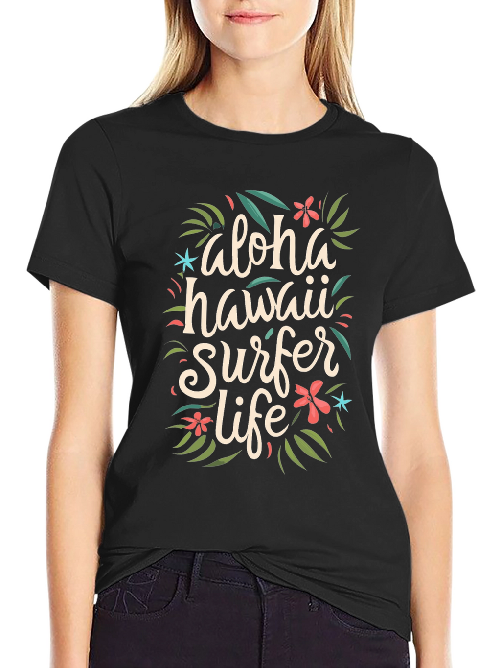 Aloha Hawaii Surfer Life Graphic T-Shirt