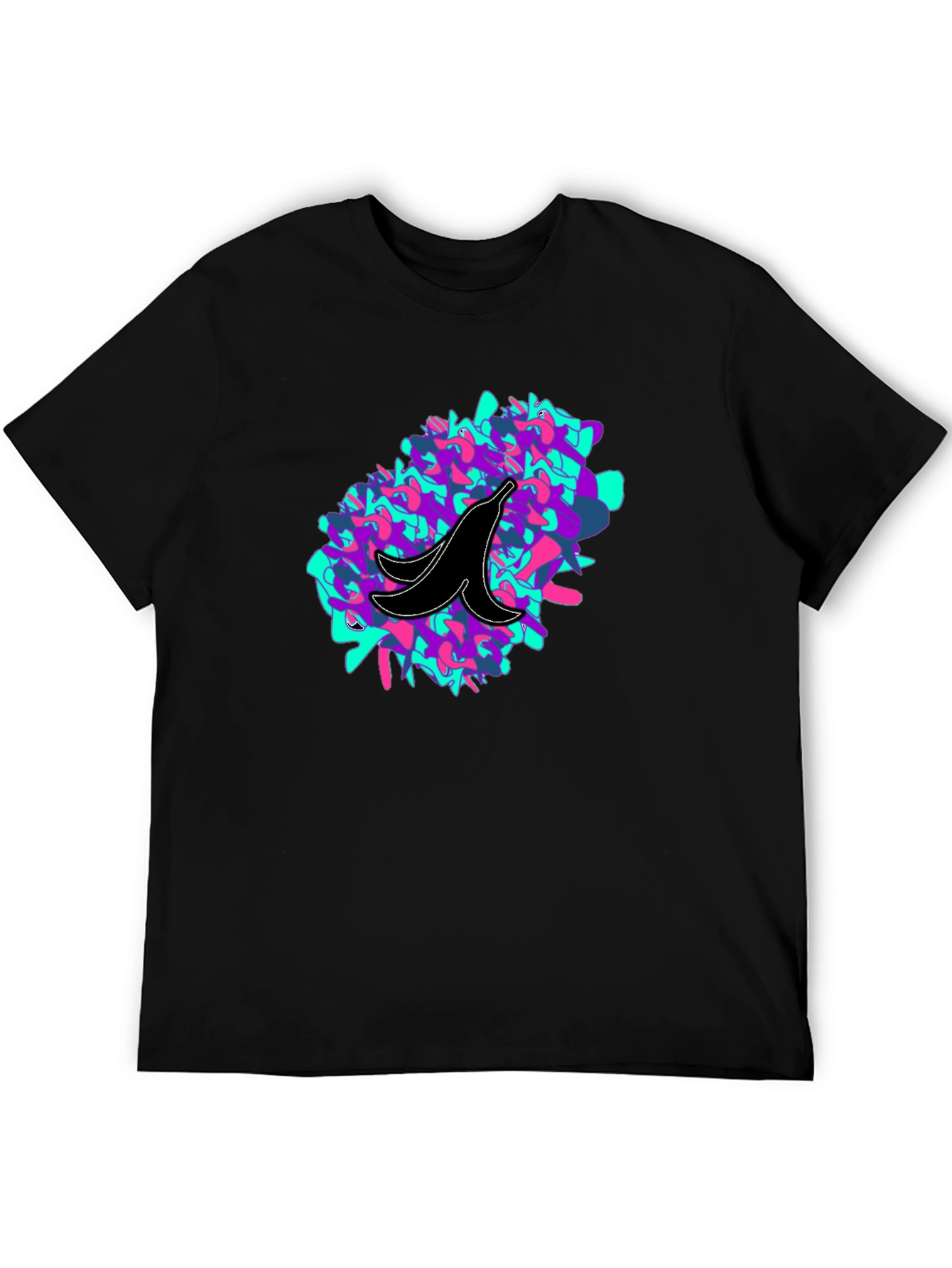 Abstract Banana Peel Graphic Tee - Black Unisex