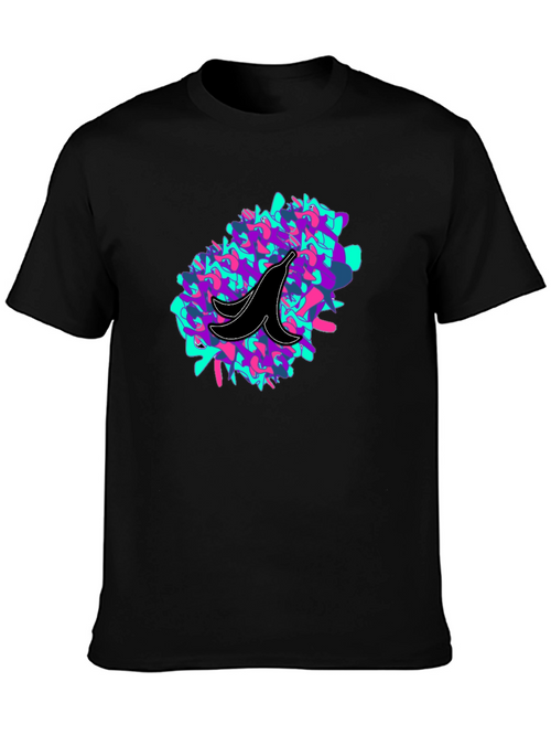 Abstract Banana Peel Graphic Tee - Black Unisex