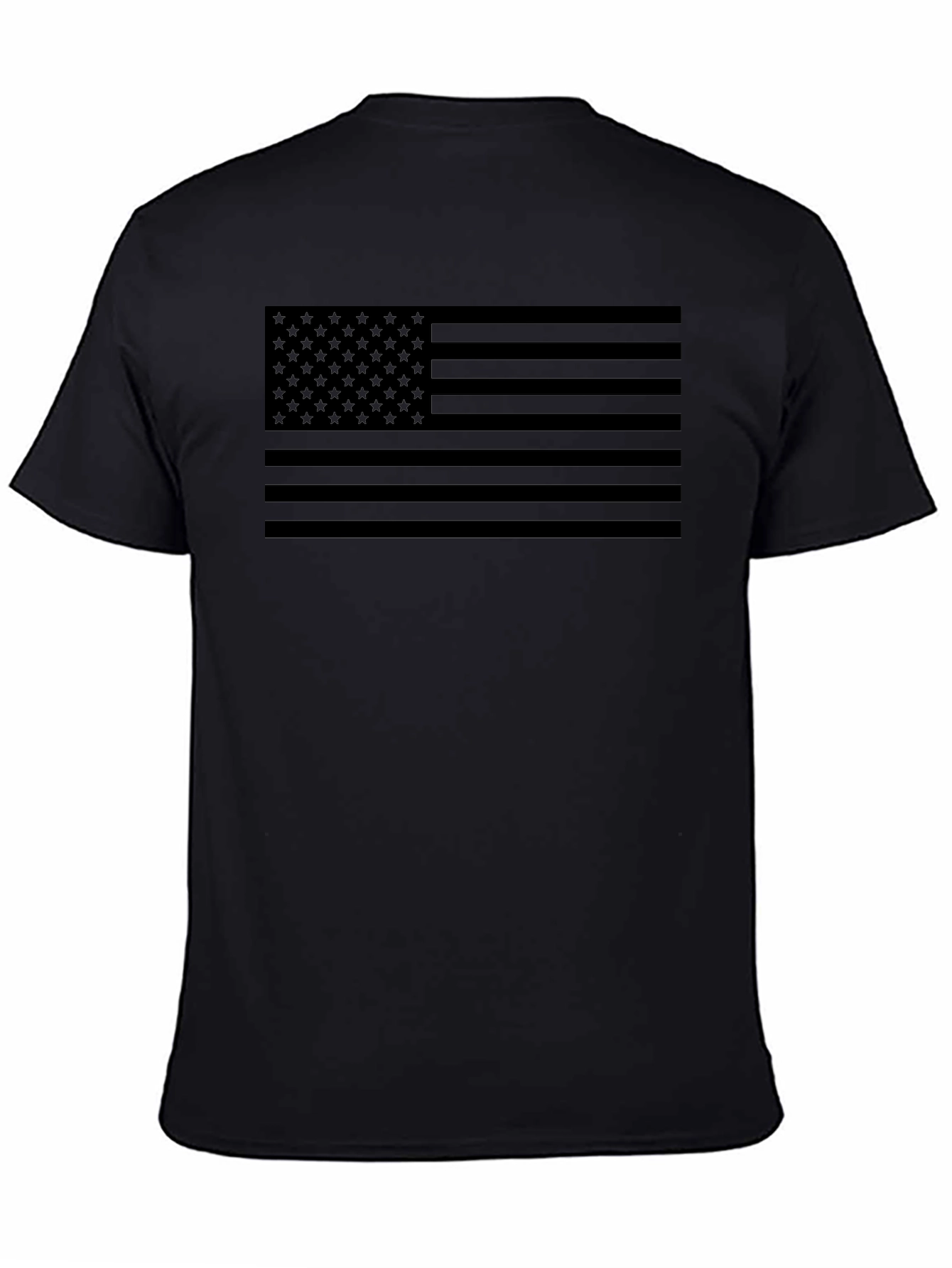 Monochrome American Flag Graphic T-Shirt