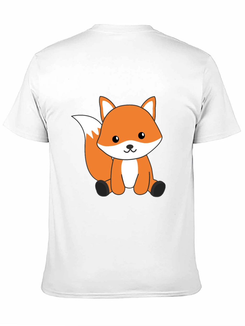 Cute Cartoon Fox Graphic T-Shirt - Black Cotton Tee