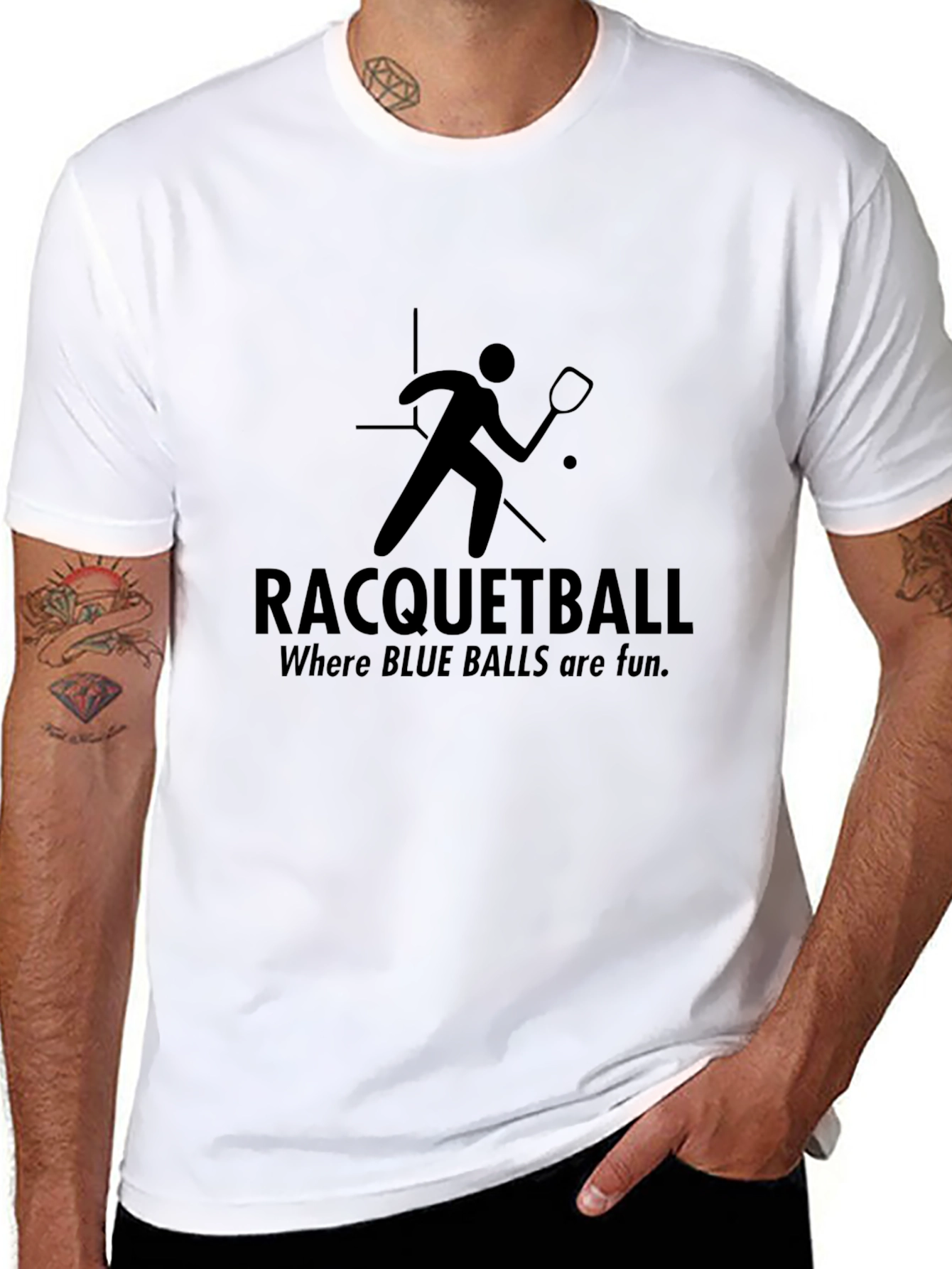 Racquetball T-Shirt: Where BLUE BALLS are fun!