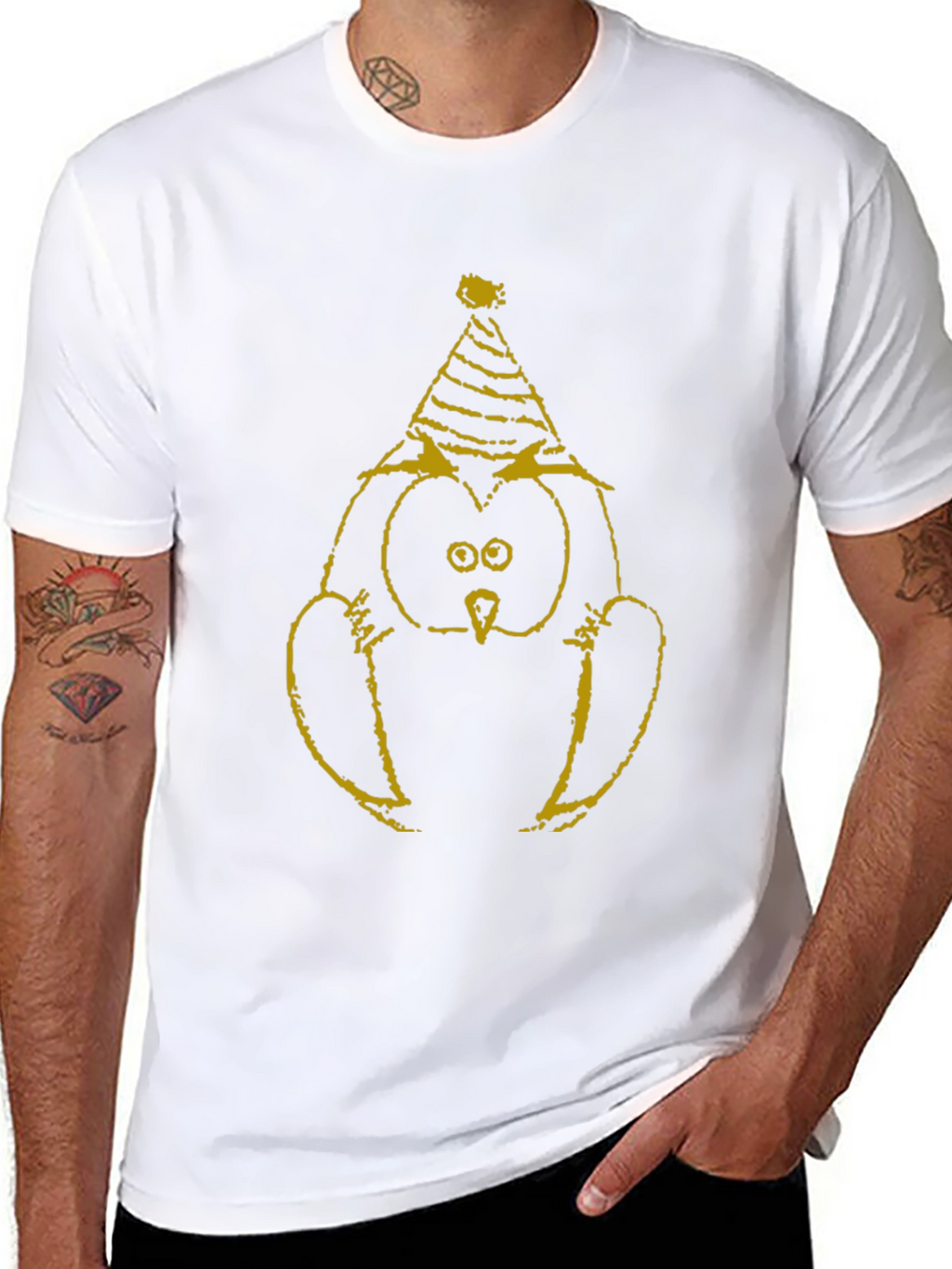 Party Owl T-Shirt - Black Cotton Tee