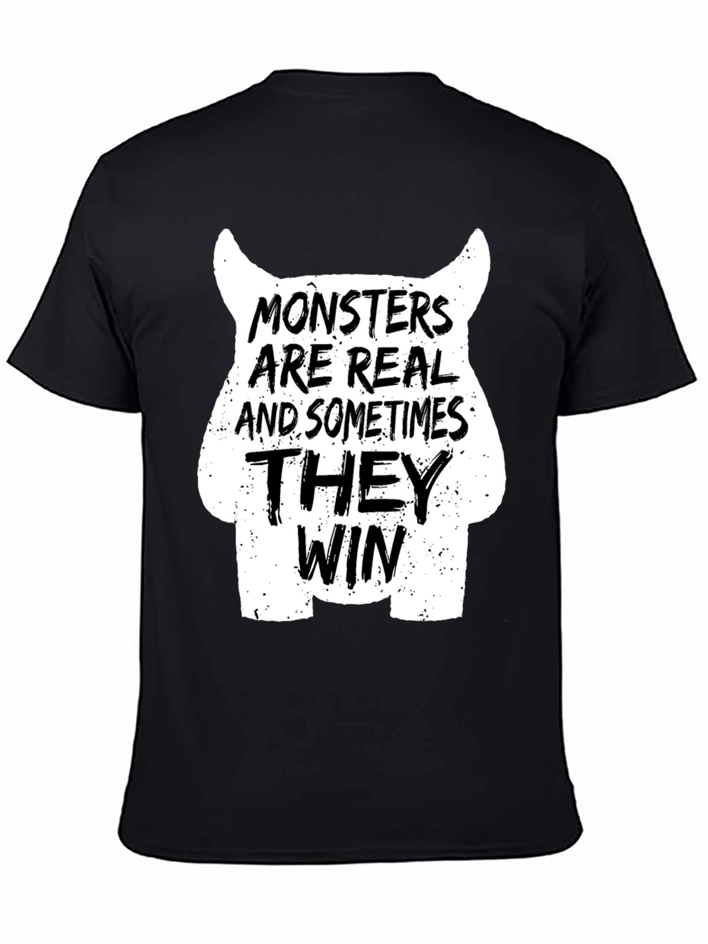 Monsters Are Real Graphic T-Shirt - Black